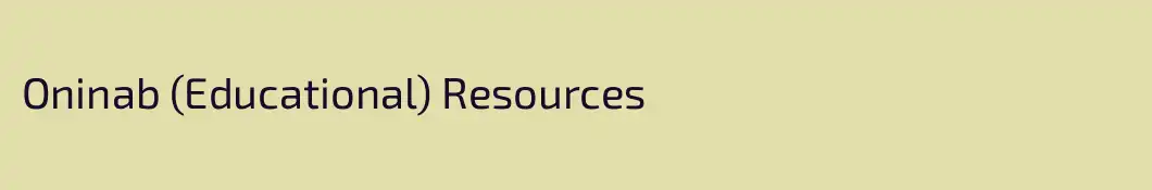 Oninab (Educational) Resources